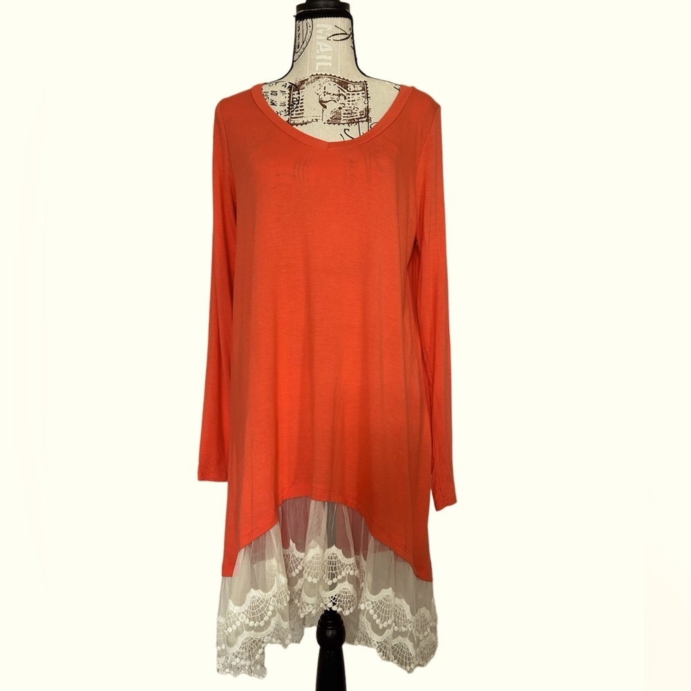 Reborn J by boutique brand top in bright coral size XL